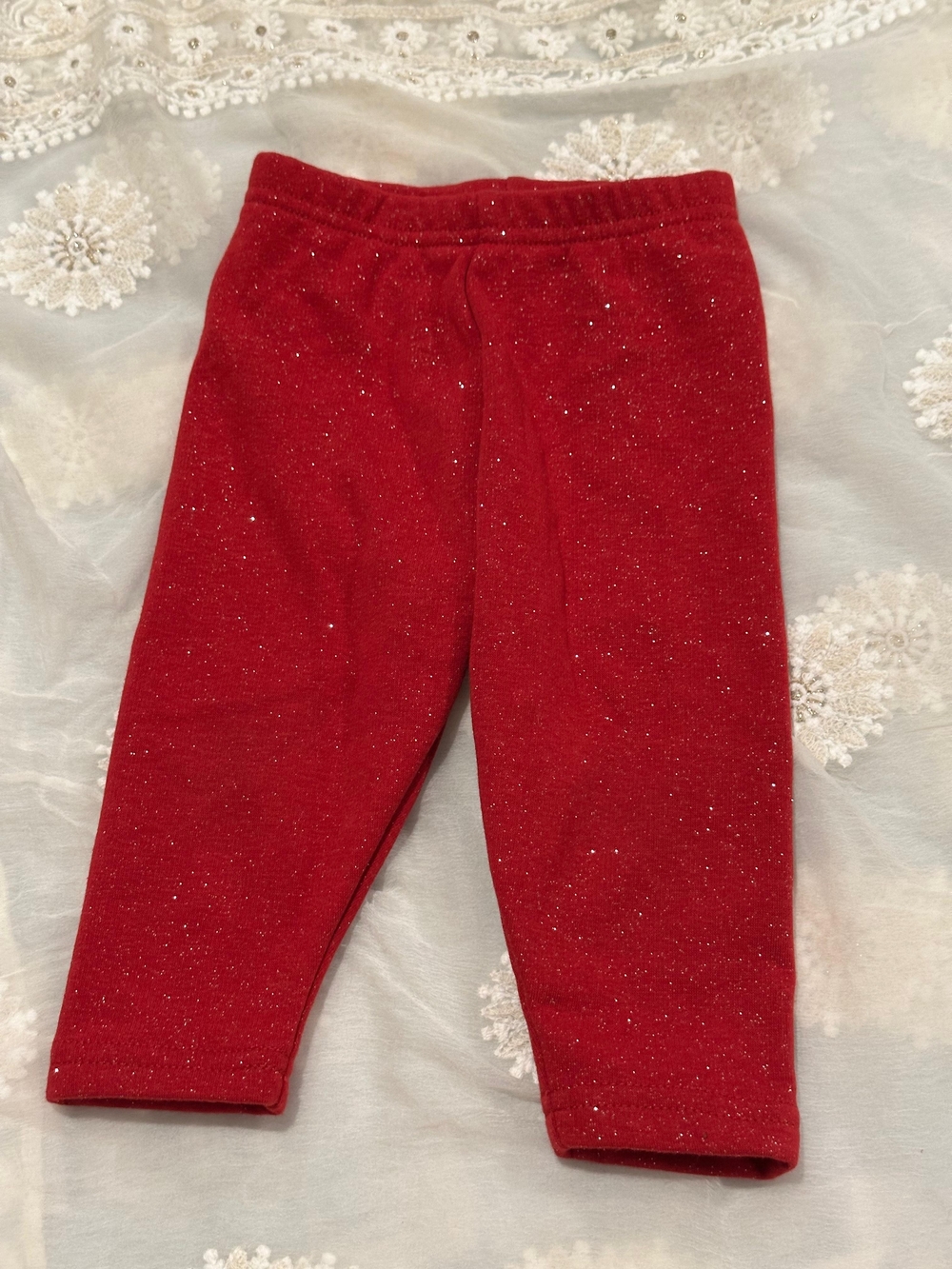 Carter's Red Sparkle Knit Leggings